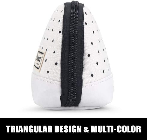 Sooez Wide-Opening Pencil Pen Case, Lightweight & Spacious Zipper Stationery Bag with Triangular Design for Adults,