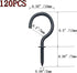 120 Pcs Nickel Plated Metal Cup Hooks, 1/2 Inch Screw-in Hooks, Black Ceiling Hooks for Home Use