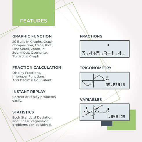 CATIGA CS229 Scientific Calculator with Graphics Functions, Multiple Modes for Beginner and Advanced Courses