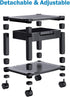 HUANUO Printer Stand with Cable Management, Storage Drawer, Locking Wheels, 14.1-inch Maximum Height Printer Cart