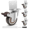 2 Inch Side Mount Casters Set of 4, L-Shaped Silent Rubber Casters