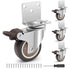 2 Inch Side Mount Casters Set of 4, L-Shaped Silent Rubber Casters