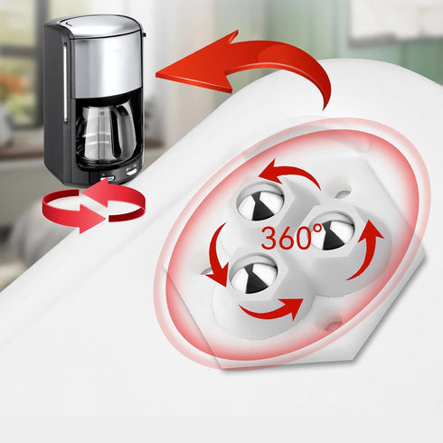 Self-Adhesive Caster Wheels with Stainless Steel Ball Bearings, Set of 8, 360 Degree Swivel for Small Furniture