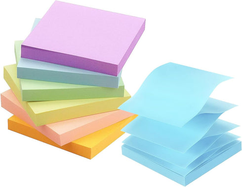 Early Buy Pop Up 3x3 Sticky Notes, Self-Stick Notes, 6 Pads, 6 Pastel Colors, 100 Sheets/Pad
