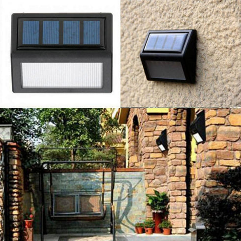 anso Waterproof Solar Garden Wall Lamp - LED Light Control (White)