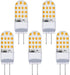 Lxcom Lighting 4W G6.35 LED Light Bulbs (5 Pack) - 110V Warm White 3000K for Desk Lamp Accent Chandelier