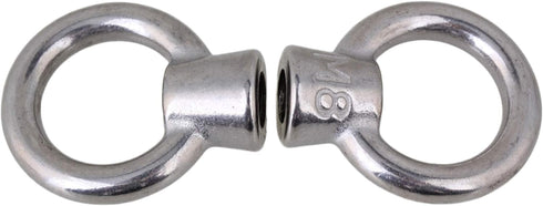 CNBTR Japanese Style Silver M8 304 Stainless Steel Ring Shape Lifting Eye Nut, Set of 5