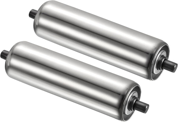 PATIKIL Conveyor Roller 2" Diameter, 8" Length, 2 Pack Stainless Steel Gravity Replacement Parts