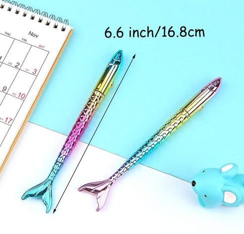 Pack of 24 Mermaid Pens - Creative Liquid Gel Ink Rollerball Pen for School, Home, Office, Gifts