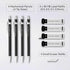 MozArt Mechanical Pencil Set with Case - 4 Sizes: 0.3, 0.5, 0.7 & 0.9mm with 30 HB Lead Refills Each & 4 Eraser Refills -Sketch, Drafting, Art, Drawing Supplies (Black) by MozArt Supplies
