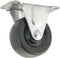 Heavy Duty Rubber Caster Wheel with Rigid Non-Swivel Top Plate - 2-Inch, 125 lb Load Capacity
