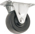 Heavy Duty Rubber Caster Wheel with Rigid Non-Swivel Top Plate - 2-Inch, 125 lb Load Capacity