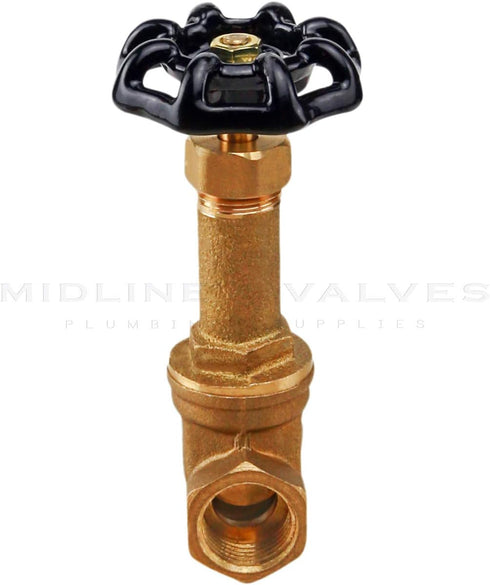 Everflow Supplies 44122-NL 1/2" Long Bonnet Gate Valve With Female Threaded IPS Connections by Midline Valve
