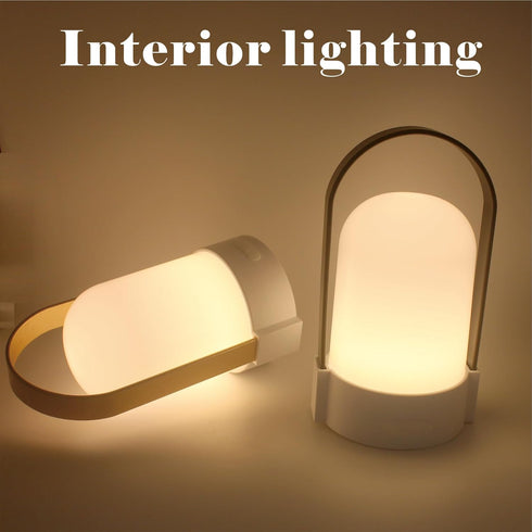 LED Outdoor Rechargeable Lantern Table Lamp, Small Battery Powered Portable Night Light, Cordless Desk Lamp (6.2inch,
