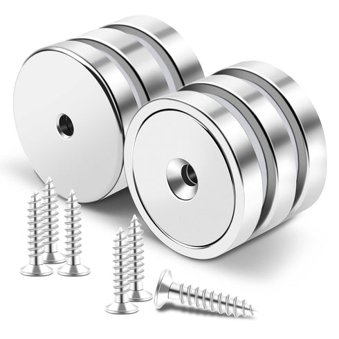 MIKEDE Strong Magnets with Hole, 110LB+ Heavy Duty Neodymium Cup Magnets with