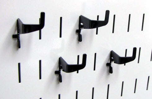 Wall Control Medium Slotted Hook Pack - Black Metal Pegboard Hooks for Pegboard and Tool Board
