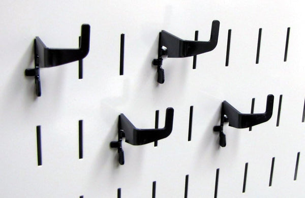 Wall Control Medium Slotted Hook Pack - Black Metal Pegboard Hooks for Pegboard and Tool Board
