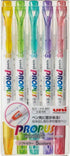 Uni Propus Window Double-Sided Highlighter Pen, 10 Color Set with 4.0 mm/0.6 mm Twin Tip and Sticky Notes