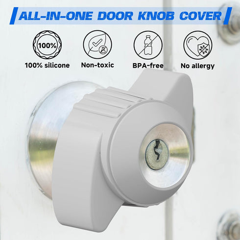 Homakover 2 Pack 1.77Inch, Door Knobs Cover, Non-Slip Silicone Door Knob Grips, Fits All Door Knob for Arthritis