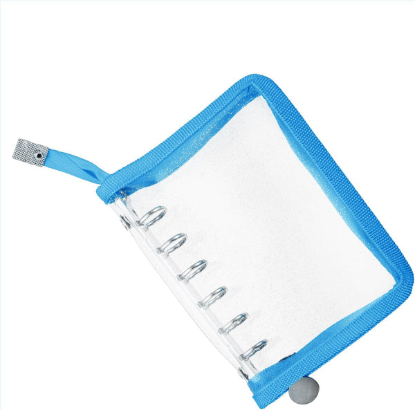 PATIKIL A7 Bling Clear Binder Cover, Soft PVC Loose Leaf Binder Protector, Refillable Notebook Shell, Blue