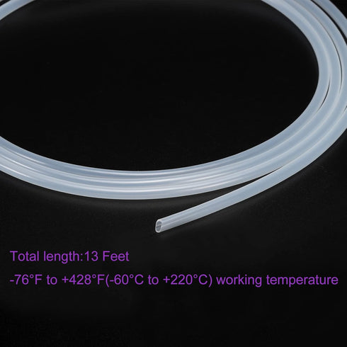 DMiotech 5 Feet Clear Silicone Tube, 1/8" ID 5/32" OD Industrial Tubing for Water & Air Pump