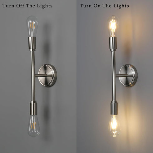 Set 2-Light 2 Pack) Phansthy Wall Sconces of Two, Modern Sconces Wall Lighting Fixtures, Bathroom Light Over Mirror