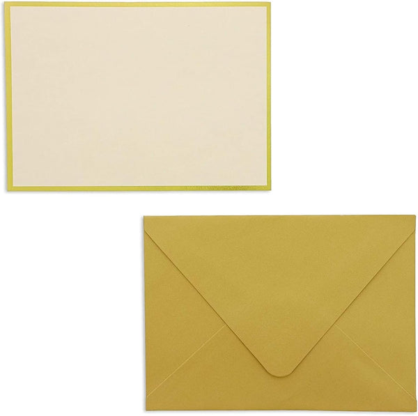 Sustainable Greetings 48 Pack Blank Invitation Cards and Envelopes - Gold Foil Border 5 x 7 Inches