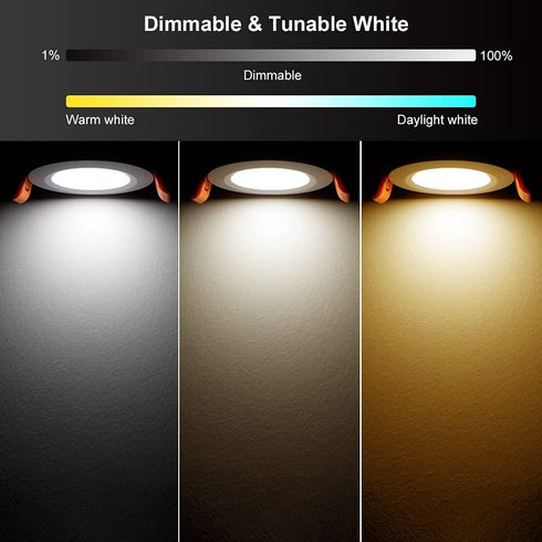 3 Inch 5W 120V, Dimmable 2700-6500K, (1 Pack) YGS-Tech Smart Recessed Lighting, WiFi LED Downlight Compatible