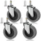 4 Inch Swivel Stem Caster Wheels, 7/16-Inch Stem Diameter Rubber Castors, Heavy