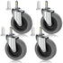 4 Inch Swivel Stem Caster Wheels, 7/16-Inch Stem Diameter Rubber Castors, Heavy