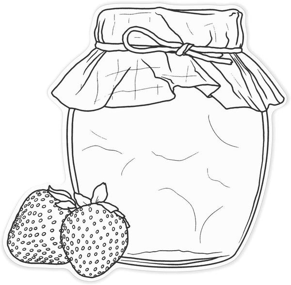 Azeeda 'Strawberry Jam' White Premium Vinyl Decal Sticker Waterproof, Durable & Easy to