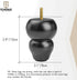 TCHOSUZ 4 inch 10cm Pack 4 M8 / Wooden Furniture Legs, of Classic Black Solid Wood Turned DIY Replacement Bun Feet