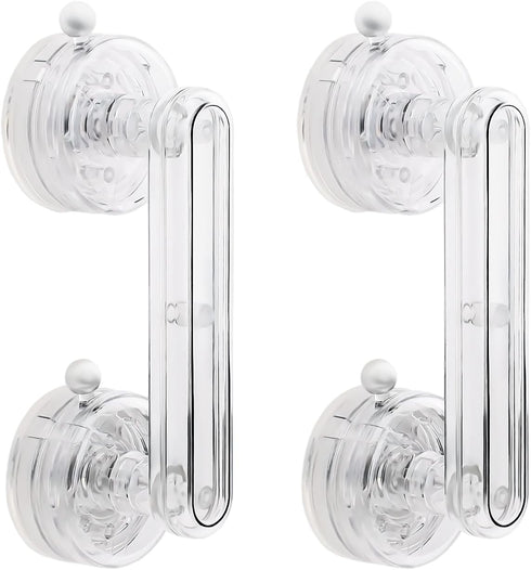 Huakaile 2 Pieces Transparent Suction Cup Handle for Sliding Glass Door, Hole-Free Waterproof