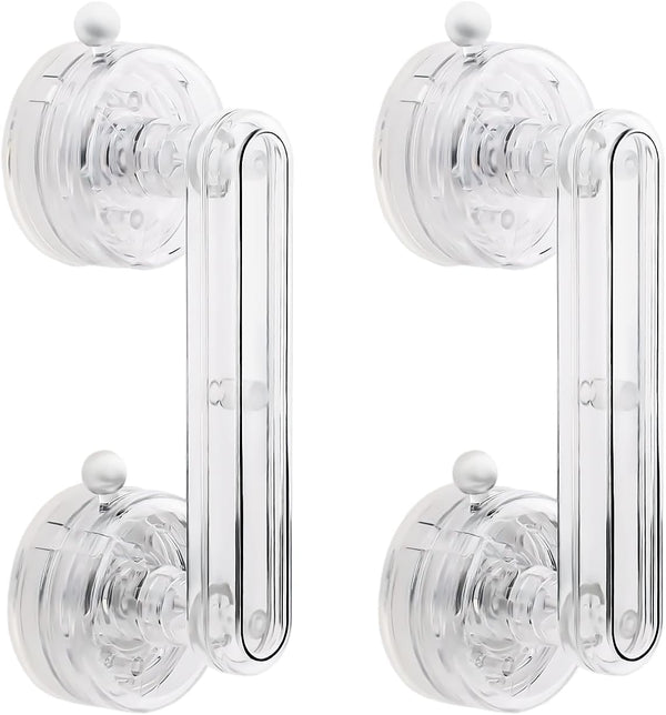 Huakaile 2 Pieces Transparent Suction Cup Handle for Sliding Glass Door, Hole-Free Waterproof