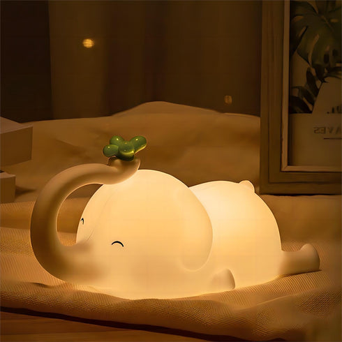 S NMT Cute Elephant Silicone Night Light LED Novelty Lamp 3 Level
