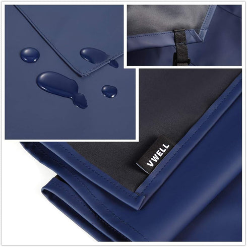 Waterproof Rubber Vinyl Apron with 2 Pockets | Lab Apron for Dishwashing, Grooming Blue