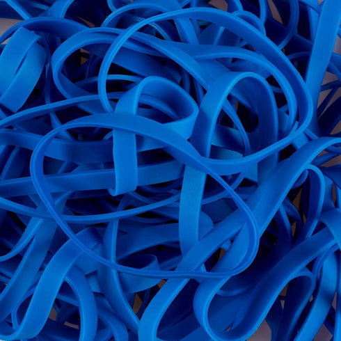 64 JAM Plus Blue Large Binderclips + Blue Size Rubberbands