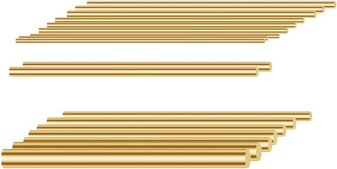 Glarks 18Pcs Brass Solid Round Rod Lathe Bar Stock - Assorted for DIY Craft Tool, Diameter 2.5-8mm