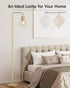 6W Bulb, Brass Gold Standing Floor Lamp for Living Room - Modern Industrial Design with LED Foot Switch, Metal Tall