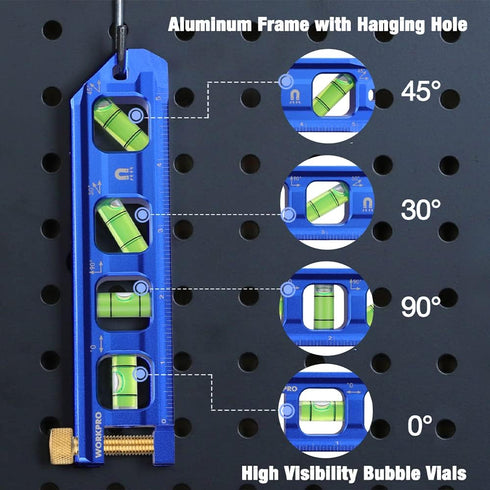 WORKPRO Conduit Bending Level, Magnetic Torpedo Level, Pipe Level, Aluminum Alloy Construction, 6.3-inch