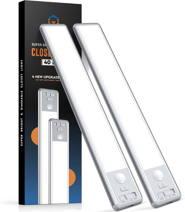 BLS 10inch Under Cabinet Lights, 40 LED Closet Lights, Motion Sensor Light