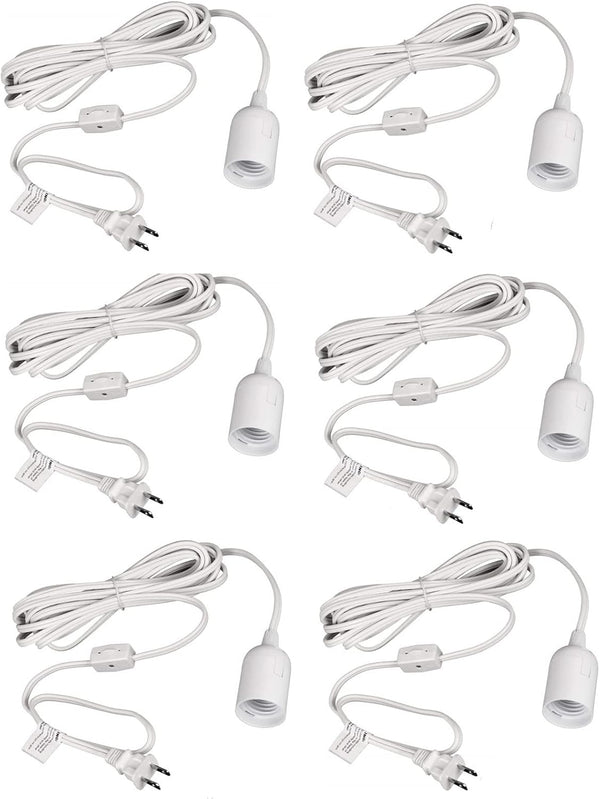 Simple Deluxe 6-Pack 12 Feet Extension Hanging Lantern Pendant Light Lamp Cord