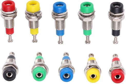 2mm FTVOGUE Banana Socket, Gold Plated Copper ABS Binding Post Panel Mount Jack with for Electronic Equipment