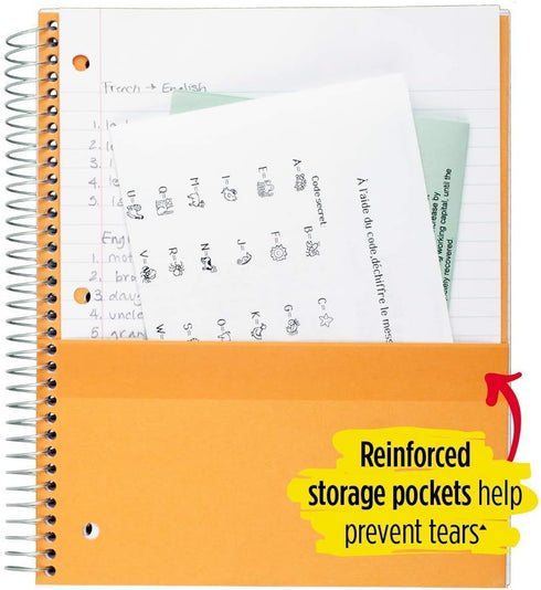 Five Star Spiral Notebook, 5 Subject, Wide Ruled Paper, 200 Sheets, 10-1/2" x 8", Gray (73200) by Five Star