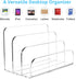 Mail Organizer Countertop, 3 Section Clear Acrylic Small File Holders for Desk, Modern Document Accessories