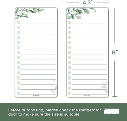 Magnetic Dry Erase List Board for Fridge - Refrigerator To Do List White Board Set, 4 Pcs Greenery