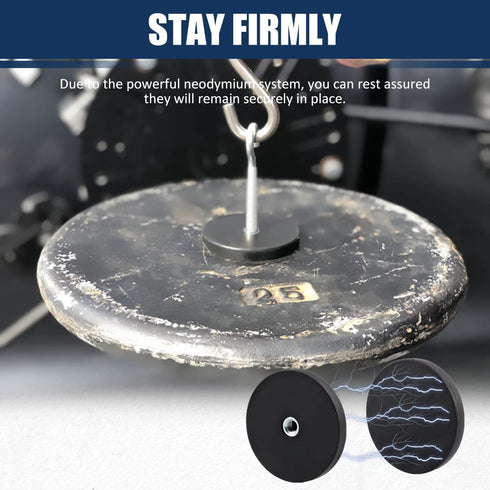 D66 2Pack Rubber Coated Magnets, Neodymium Magnet Base Mount with Rubber Coating Anti Scratch Magnetic Base with Female