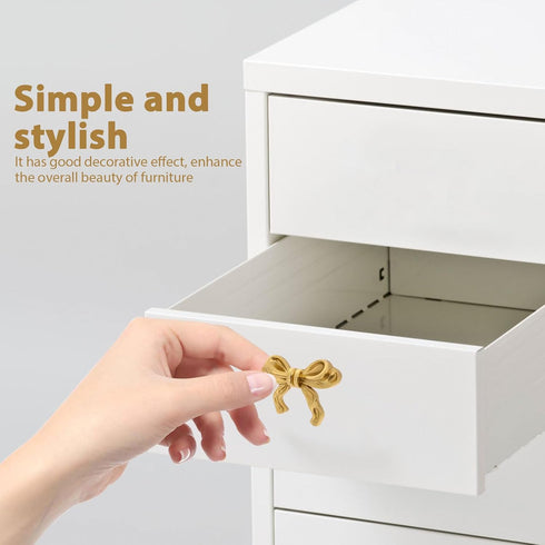 50x35x25mm ABOOFAN Brass Bowknot Cabinet Knob Pull Handle Small Drawer and Dresser Furniture Handles for Wardrobe