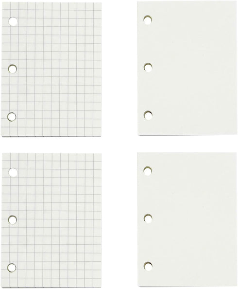 Mini Planner Inserts: 3-Ring Binder/Planner Filler Paper, Spiral Notebook Refill, Line Blank Paper for Filofax - 4 Pack