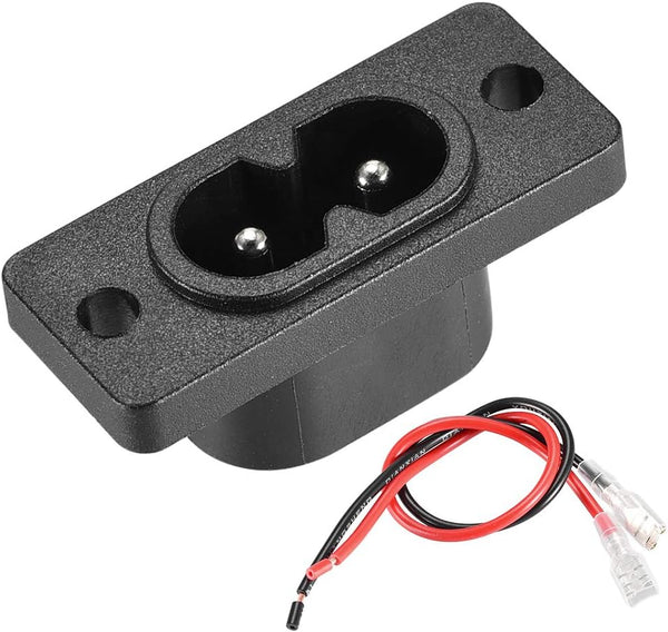 uxcell C8 Panel Mount Plug Adapter, AC 250V 2.5A 2 Pins IEC Inlet Module Power Connector Socket